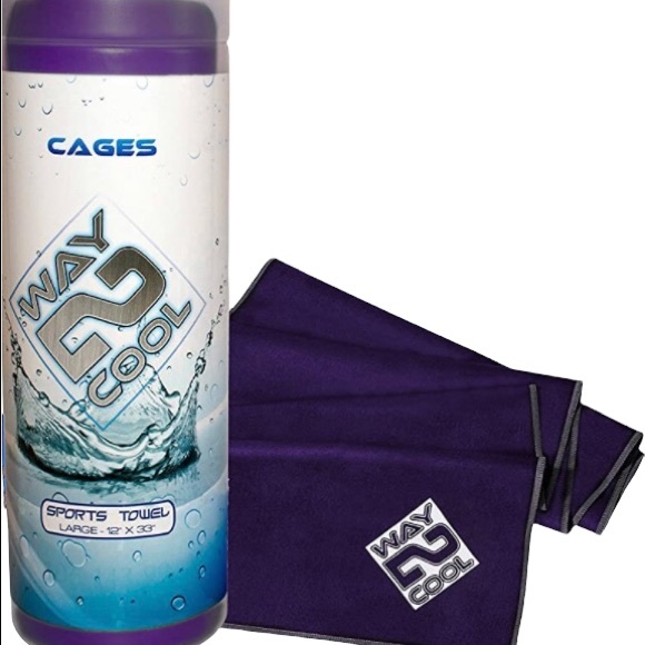 Cages Way 2 Cool Towel Microfiber Lightweight Cooling Towel Purple Gym Yoga New - Picture 2 of 5
